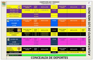 Horarios deporte federado 21 de mayo @ Polideportivo Majalastablas