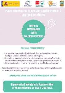 Punto de información de sensibilización contra la violencia de género @ PUERTA DEL HIBER