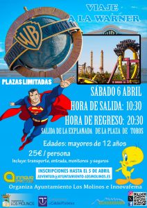 ¡Excursión al Parque Warner organizada por el Ayuntamiento de Los Molinos y Innovafema! @ Parque Warner